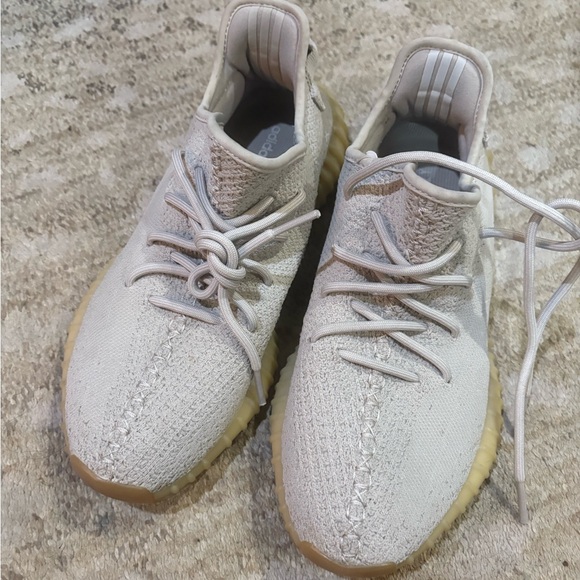 Yeezy Gray Knit Sneakers with Yellow Sole - Picture 3 of 4